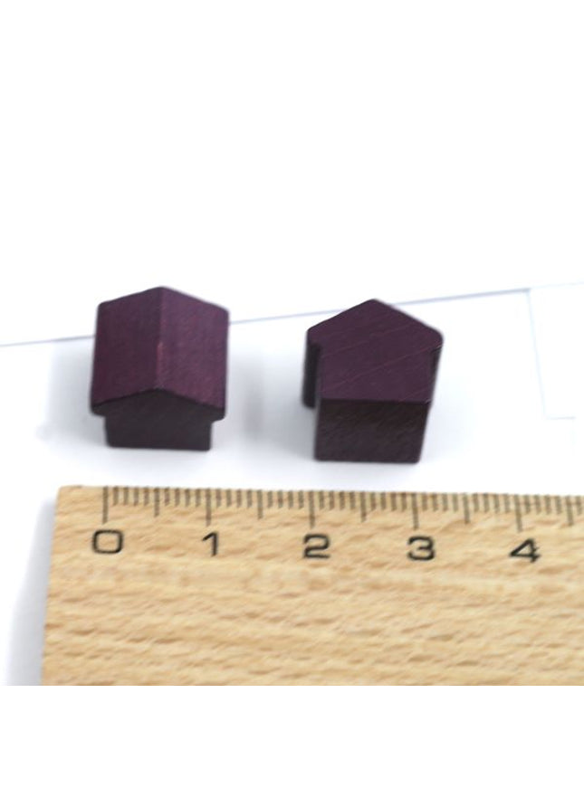 houten hotel - ca. 12x13x12 mm - paars