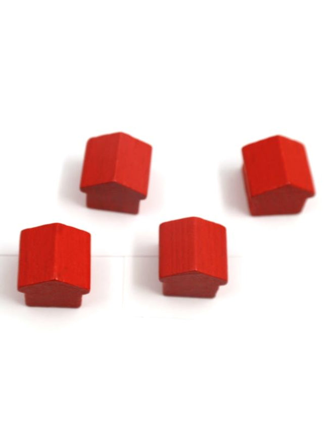 houten hotel - ca. 12x13x12 mm - rood