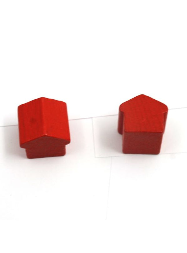 houten hotel - ca. 12x13x12 mm - rood