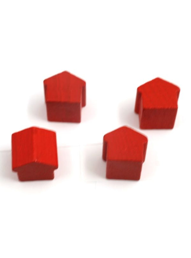 houten hotel - ca. 12x13x12 mm - rood