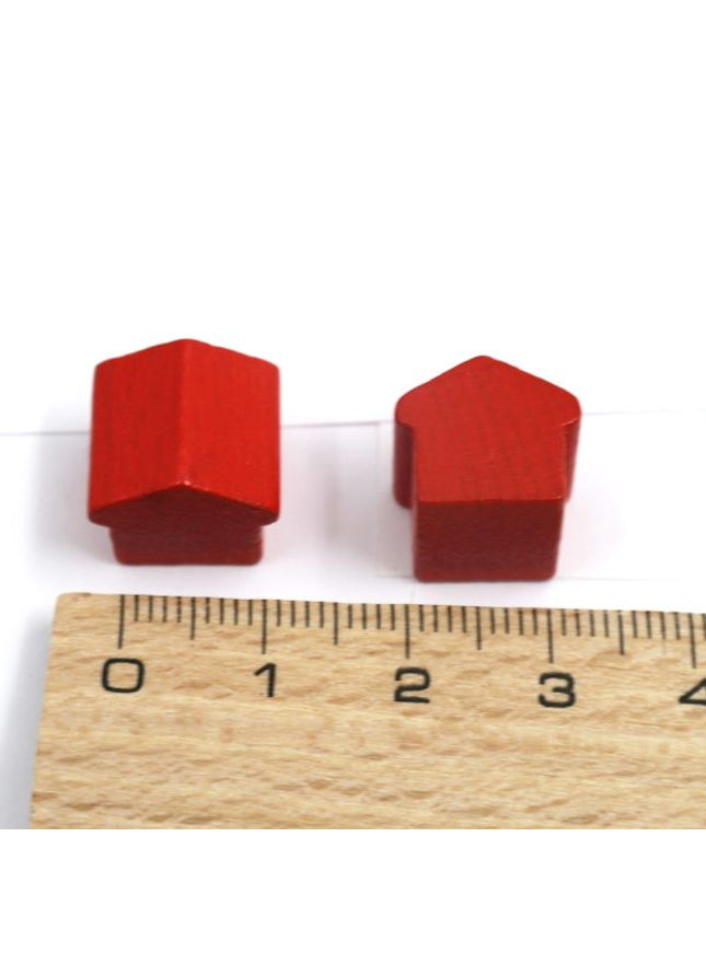 houten hotel - ca. 12x13x12 mm - rood